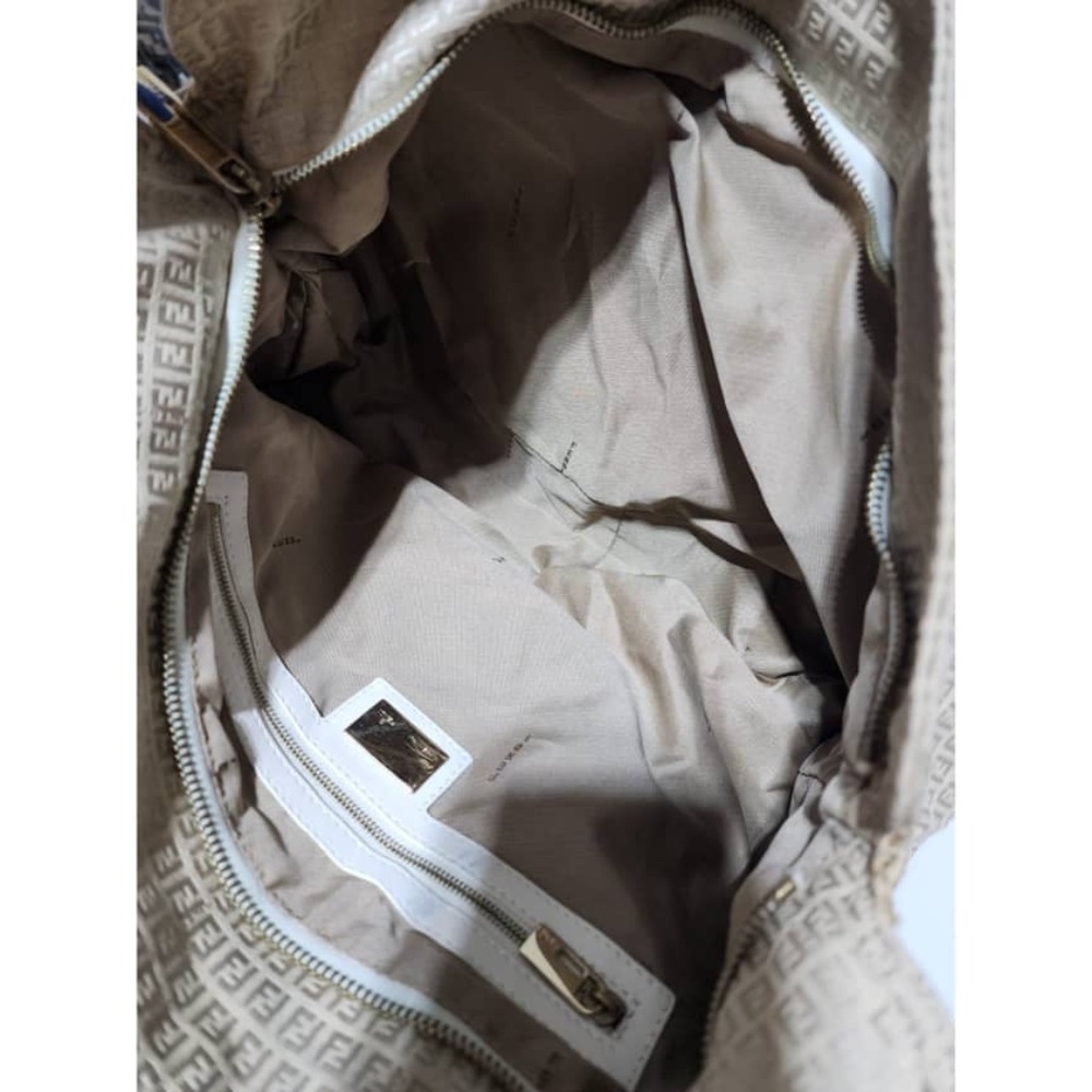 Authentic FENDI zucca canvas shoulder Tote Bag Beige/ Cream - Picture 16 of 16